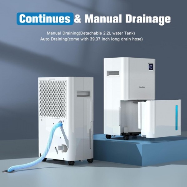 20L/Day (30°C/80% RH Conditions) Dehumidifiers for Home Damp, Quiet & Powerful Dehumidifier with Laundry Mode, Front LED Humidity Display, Lift up handle and 24 Hour Timer,Continuous Drainage